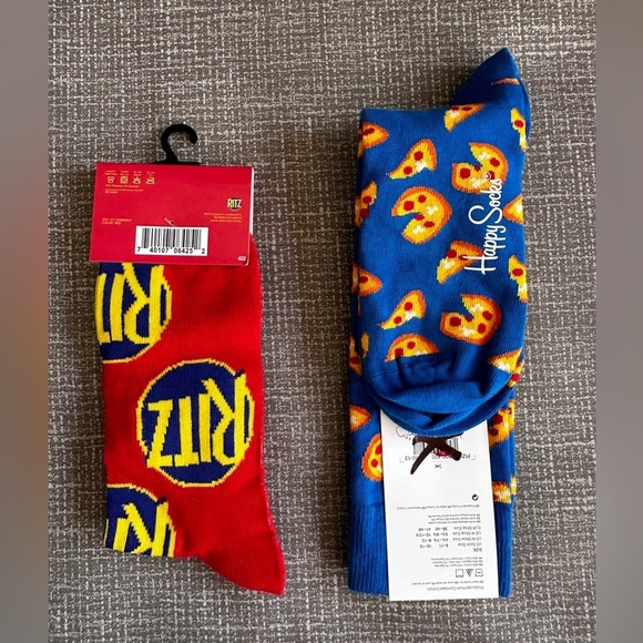 Set of two socks pizza Happy socks and Ritz logo socks - Picture 2 of 6